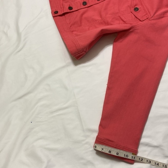 ASHLEY STEWART,WOMEN’S,FLAP POCKET,BUTTON UP FRONT,ORANGE,DENIM JACKET,SIZE-14 - Picture 9 of 12